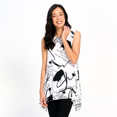 Shark Bite Tank Tunic in White-XXL