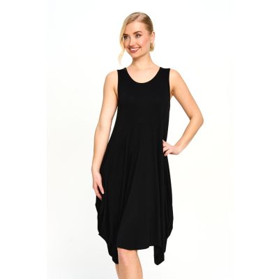 Sleeveless Bubble Tunic Dress in Black-XL