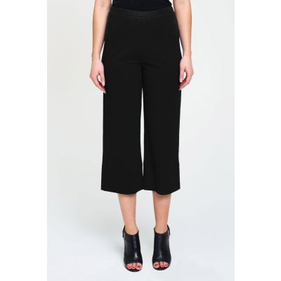 Pull-on Culottes Pant in Black-XL