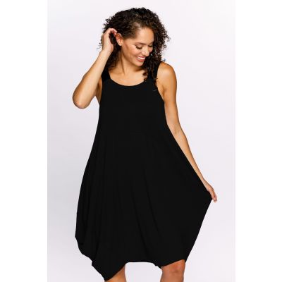 Contrast Strap Bubble Dress in Black-XL