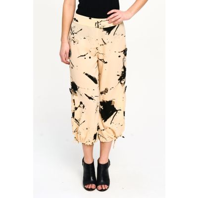 Splatter Print Button Pant in Vanilla-L
