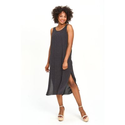 Reversible Print Dress in Black-L