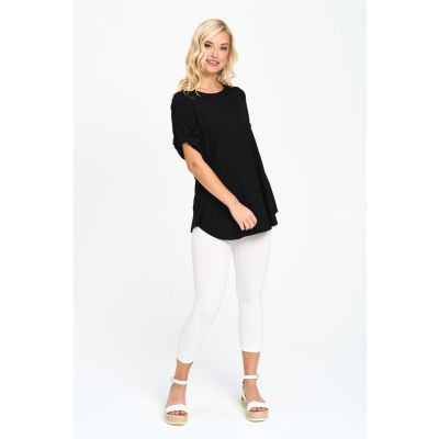 Bow Sleeve Top in Black