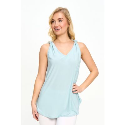 Twist Knot Solid Cami in Sky