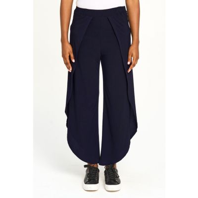 Wrap Style Beach Pants in Navy-XXL