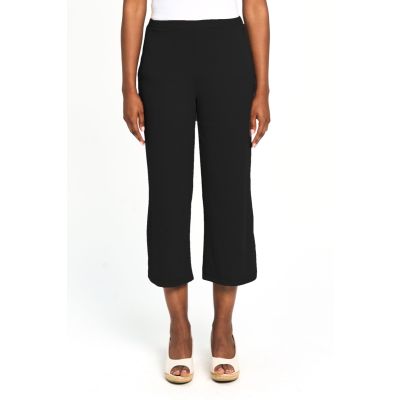Rib Stretch Capri in Black-XXL