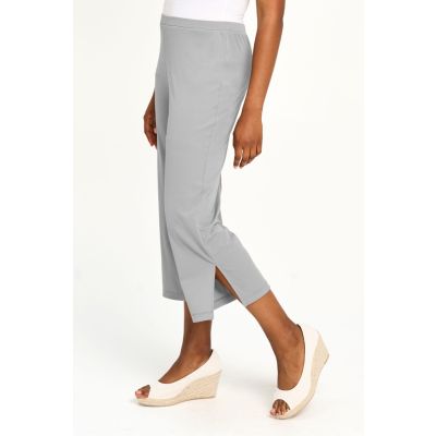 Rib Stretch Capri in Grey-L