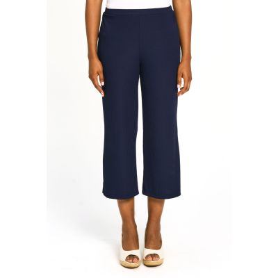 Rib Stretch Capri in Navy-L