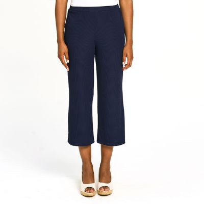 Rib Stretch Capri in Navy