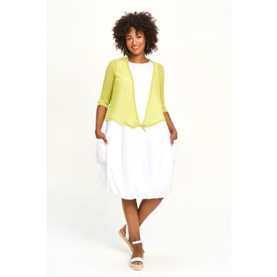 Lightweight Tie-Front Shoulder Cover in Lime-M