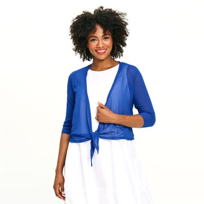 Lightweight Tie-Front Shoulder Cover in Royal