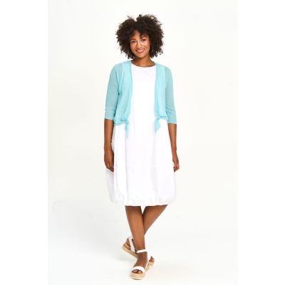 Lightweight Tie-Front Shoulder Cover in Turquoise-XL