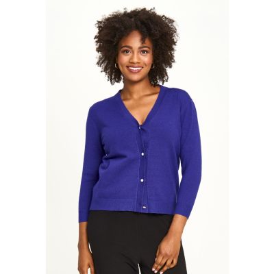 True Knit Button Cardigan in Violet-S/M