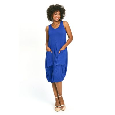 Double Pocket Stretch Dress in Royal-XXL