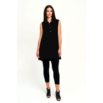 Tiered Ruffle Tunic in Black-L