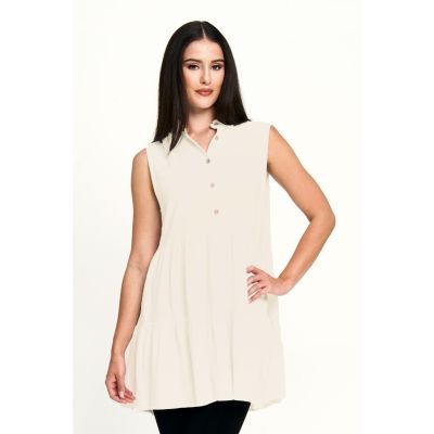 Tiered Ruffle Tunic in Linen-L