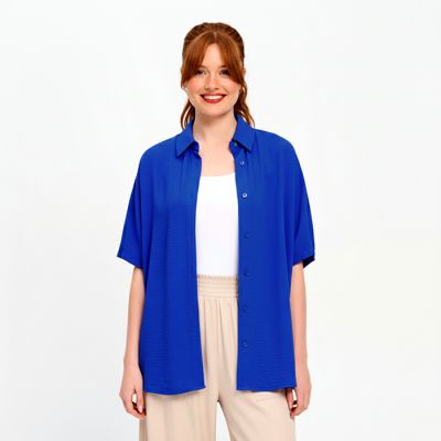 Relaxed Fit Leisure Blouse in Royal-L/XL