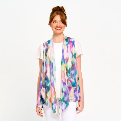 Mesh Print Vest in Multi-L