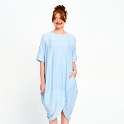 Tulip Hem Dress in Sky