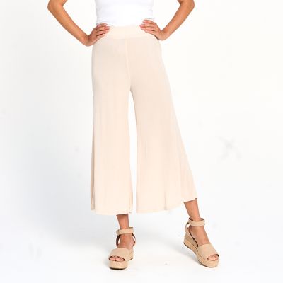 Jersette Wide-Leg Capri in Sand-XL