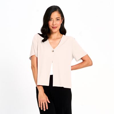 Jersette Single-Button Cardigan in Sand-L