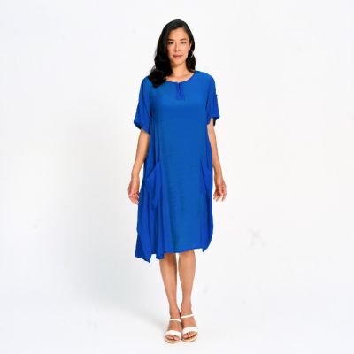 Lightweight Dress with Slip in Cobalt-XXL