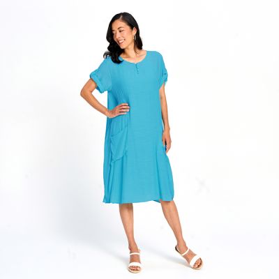 Lightweight Dress with Slip in Jade-M