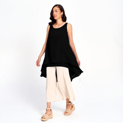 High Flow Double Layered Top in Black-XL