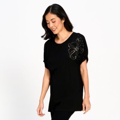 Midnight Sparkle Bloom Top-OS