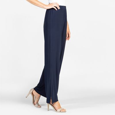 Elastic-Waist Palazzo Pant in Navy