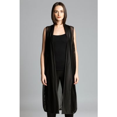 Mesh Maxi Vest in Black-XXL