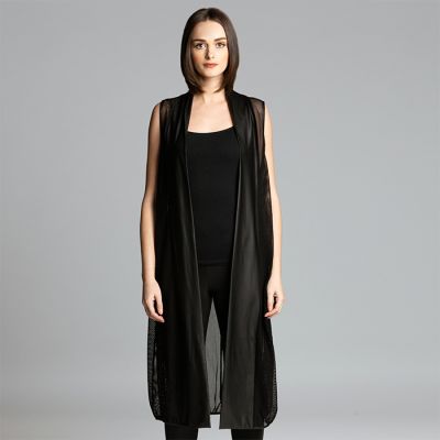 Mesh Maxi Vest in Black