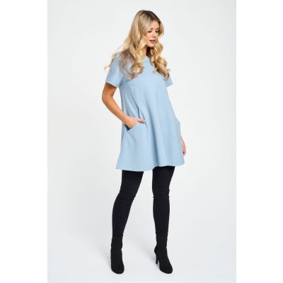 A-line Tunic with Pockets in Cloud