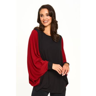 Colour Block Dolman Top in Cherry-S/M