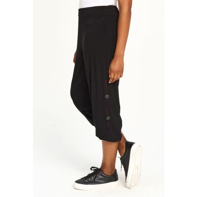 Split Button Capri Pants in Red-XL