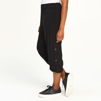 Split Button Capri Pants in Red