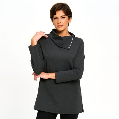 Metallic Stud Detail Top in Grey-M