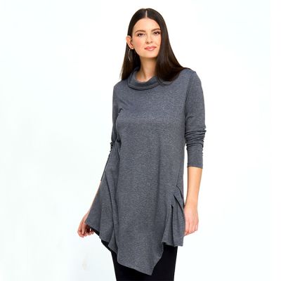 Asymmetric Detail Tunic in Grey