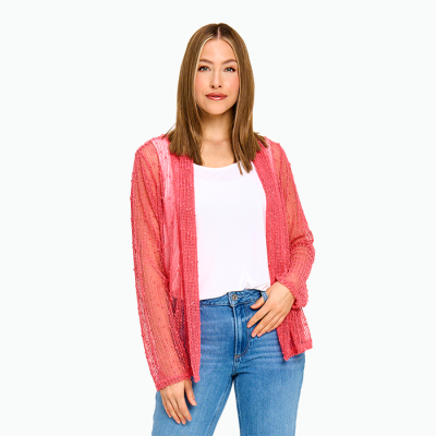 Sparkle Cardigan in Coral