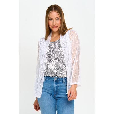Sparkle Cardigan in White-XXL