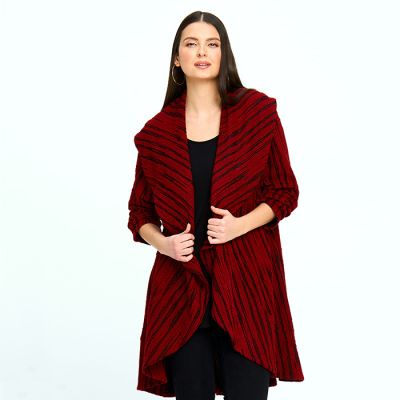 Classic Collared Print Jacket in Cherry