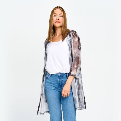 Mesh Print Topper in Grey