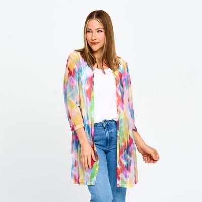 Mesh Print Topper in Lemon-L/XL