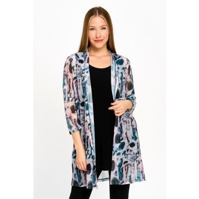 Mesh Print Topper in Teal-L/XL