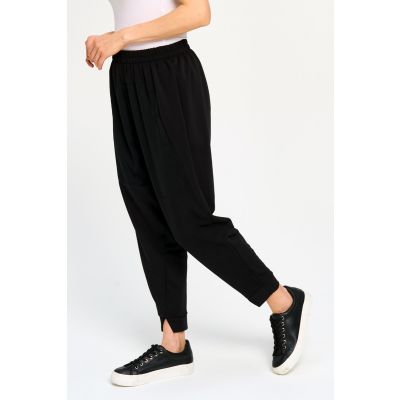 Slit Front Pull-On Pant in Black-XL