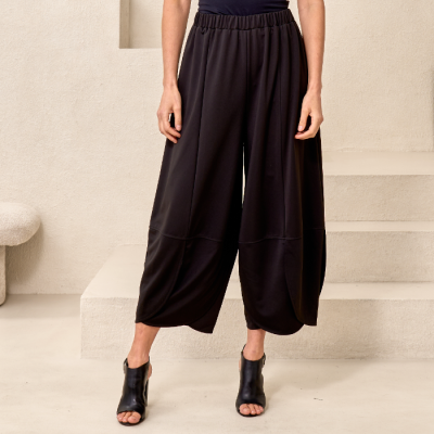 Tulip Hem Oversized Pant in Black-XXL