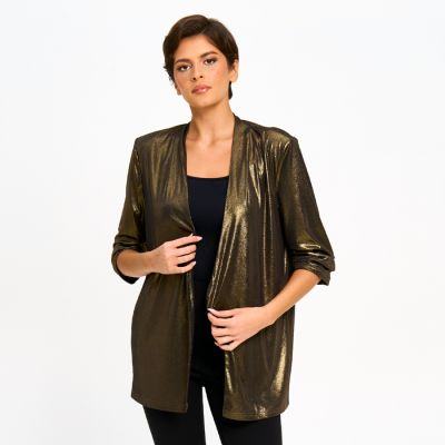 Shimmering Sparkle Blazer in Gold-L