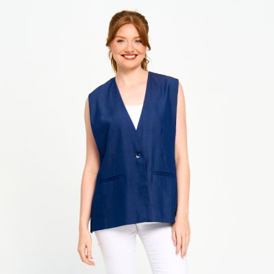 Sleeveless Vest with Pockets in Indigo