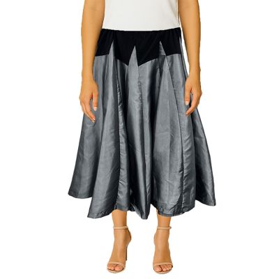 Dual-Style Midi Bubble Skirt in Grey-L