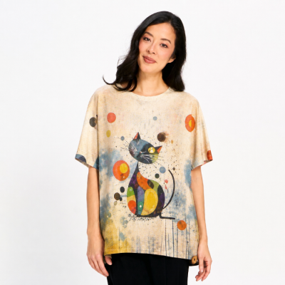 Abstract Cat Muse Top-OS